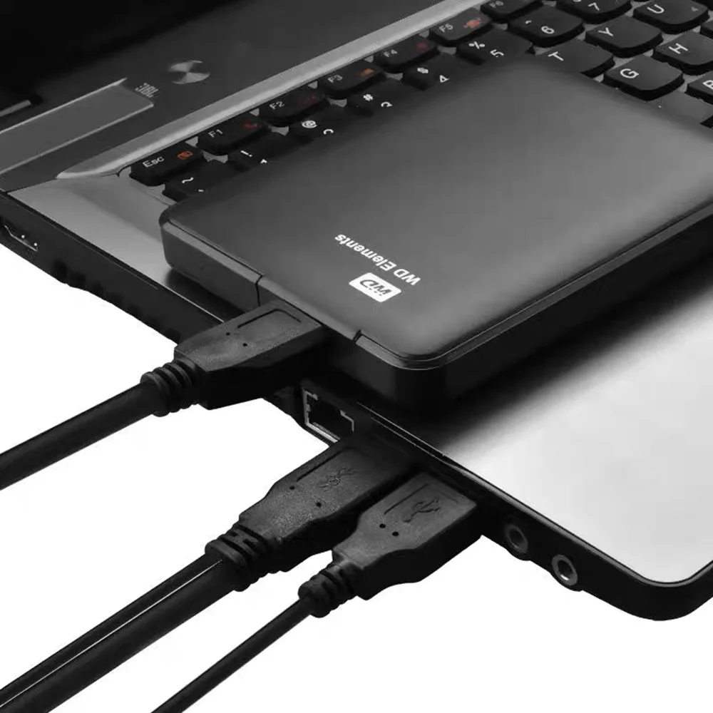 USB 3.0 data cable A male pair micro-B dual USB computer cable portable hard drive Y-type 3 interfaces for enhanced power supply