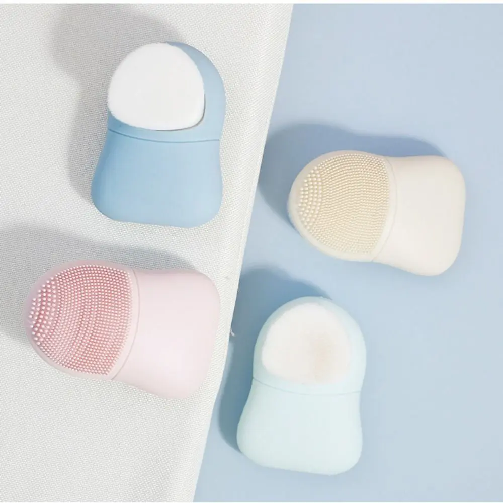 

Silicone Facial Cleansing Brush Remove Makeup Blackhead Remover Face Scrubber Pebble Shape Cleaning Pores