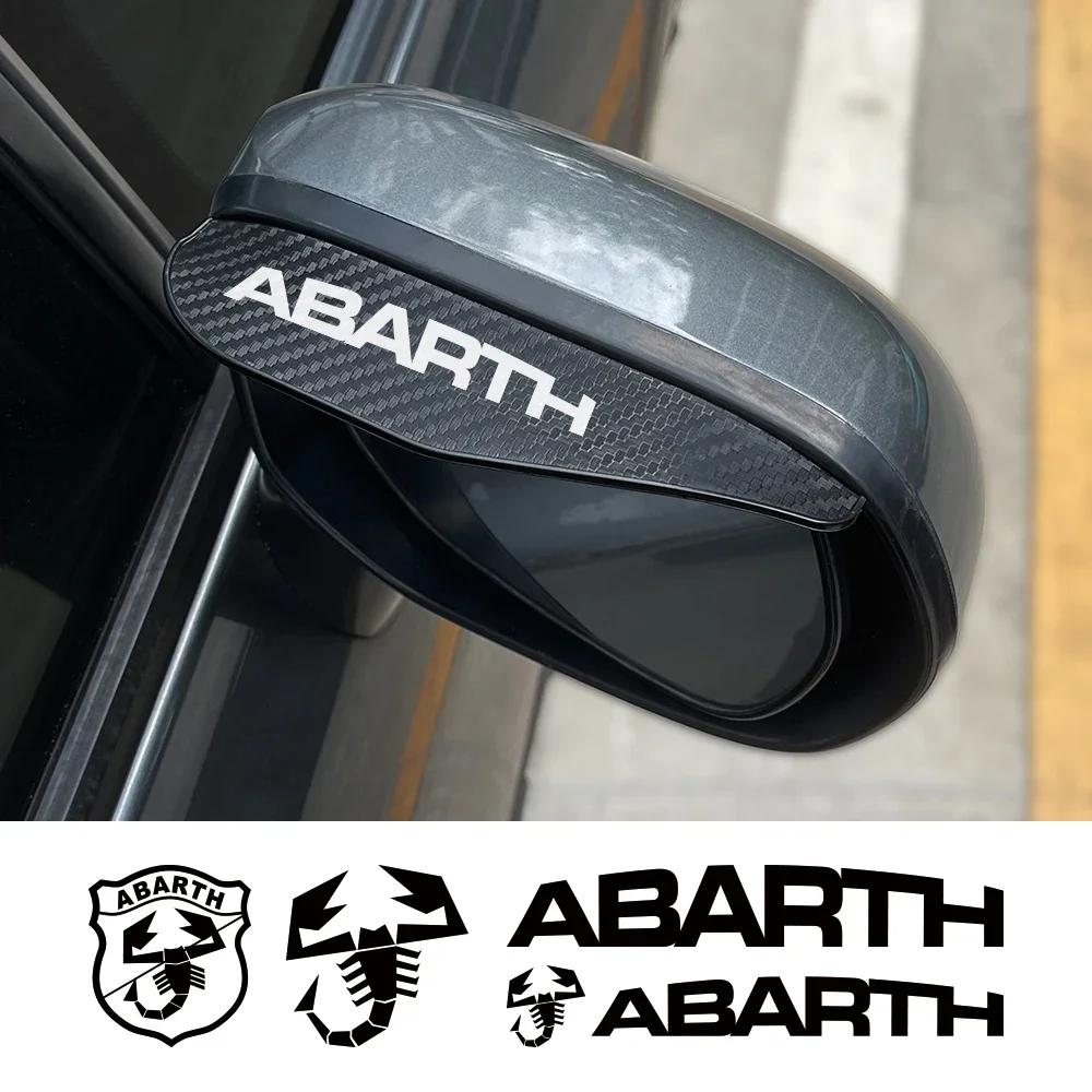 2Pcs Carbon Pattern Rear View Mirror Rain Eyebrow Suitable for Abarth Punto Bravo Stilo Ducato Tipo Car Decoration Part