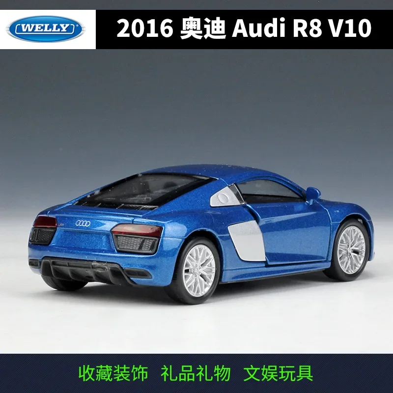 

WELLY 1:36 2016 Audi R8 V10 High Simulation Diecast Car Metal Alloy Model Car Children's toys collection gifts