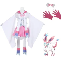 Anime Cosplay Sylveon Cosplay Costume Dress Gloves Hair Accessories Party Costume Suit