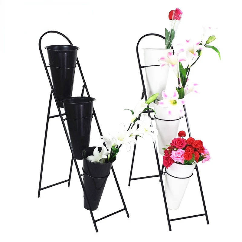 

Multi-layer Flower Rack Flower Shop Flower Stand Iron Flower Bucket Display Rack In The Flower Shop Storage Organizer