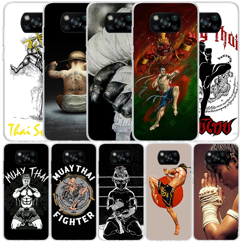 Muay Thai Fight Boxing Silicon Call Phone Case For Xiaomi Poco X3 Nfc X5 X6 F6 F5 Pro M5S M5 X4 F4 GT M4 M3 F3 F2 F1 M2 Cover X3