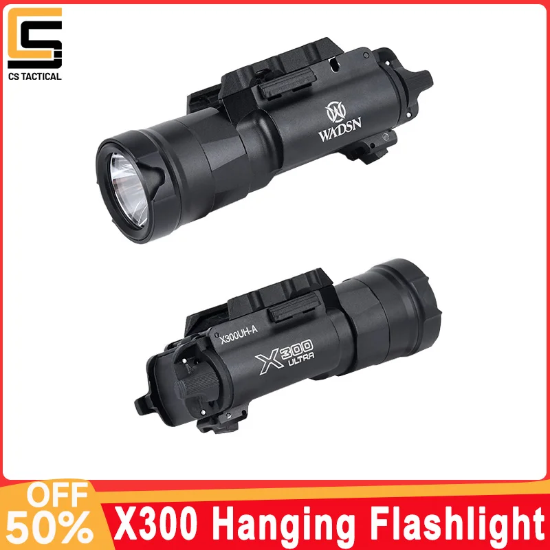 

WADSN Metal X300 Hanging Flashlight X300UH-A High Power White LED Scout Light Hunting Pistol Gun Light Fit 20mm Picatinny Rail