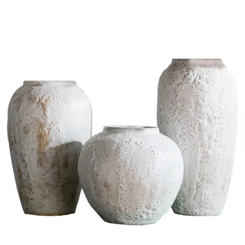 

Round large diameter, succulent plant ceramic flower pot, modern simple dried flower ceramic flower arrangement vase