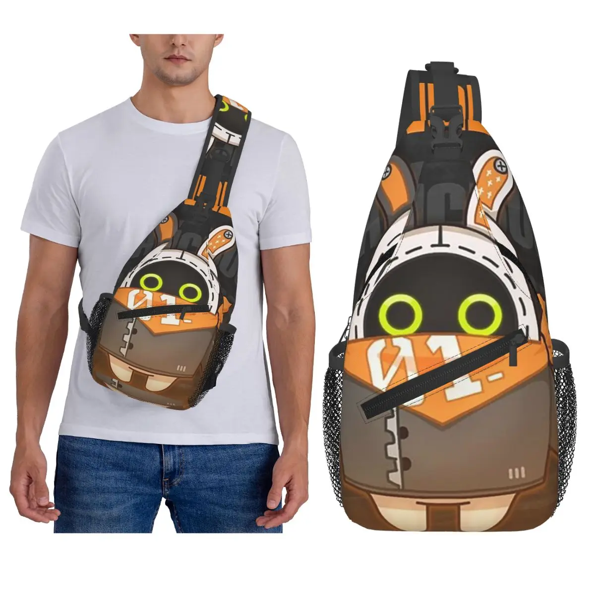 

Bangboo Zenless Zone Zero Chest Bag Men Sling Crossbody Backpack Chest Bag Travel Hiking Daypack Shoulder Bag