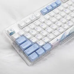 133 Keys XDA Profile Keycap Ocean Whale Theme PBT Keycaps For MX Switch Mechanical keyboard Dye Sublimation Blue White key Caps