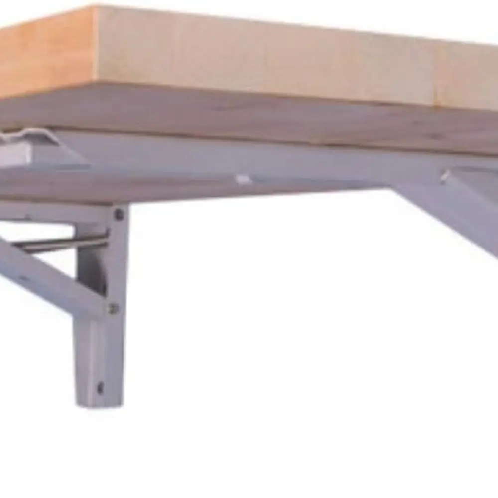 

Folding Wall-Mounted Workbench with 20x48 Solid Wood Butcher Block Top - Clear UV Finish