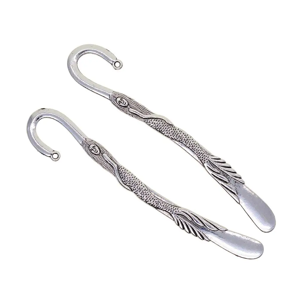 Alloy Mermaid Bookmarks Tibetan Silver Finish Book Accessories for Women DIY Jewelry Pendants Charms Craft Hook