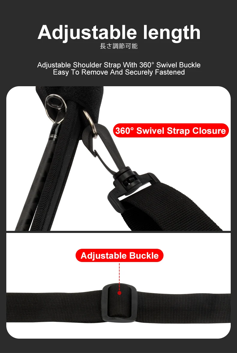 TEASER Lure Rod Schutztasche mit Doppelköpfen, verstellbare elastische Hülle, Hand- und Schultertasche, tragbare Outdoor-Radtasche – Detail 9