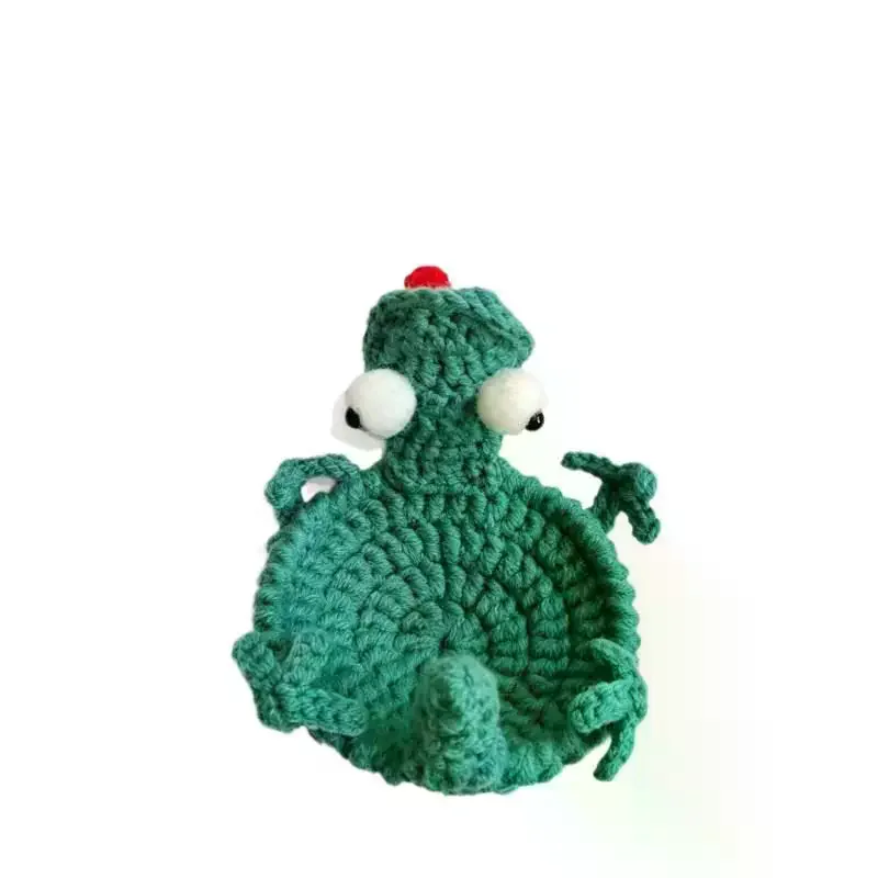 Knitted Animal Cartoon Crochet Coasters Handmade Heat Resistant Drink Placemat for Cafe Shop Counter Table Decor