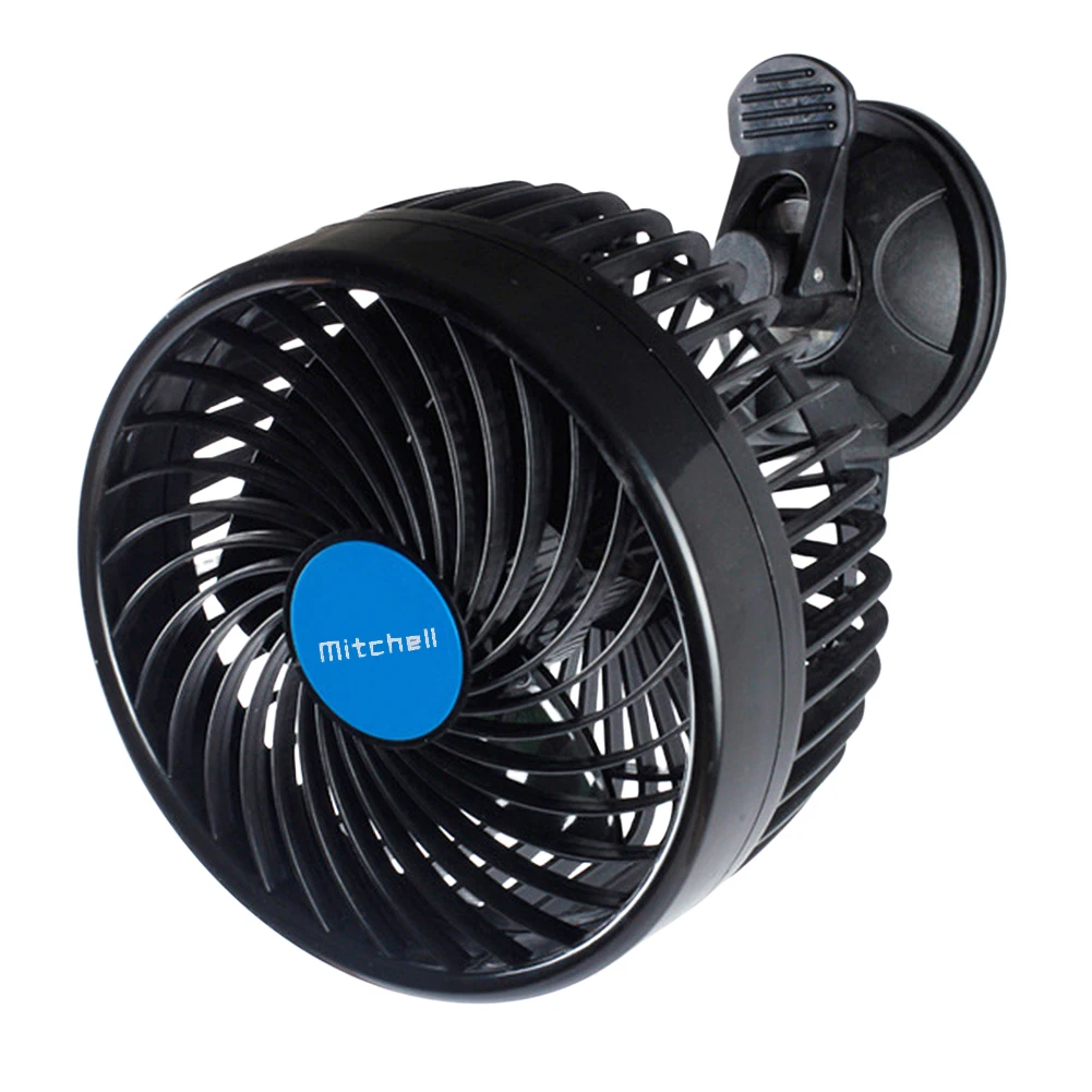 12/24V Auto Ventilation Fan Adjustable Electric Car Cooler Sucker Air Circulator Fan Mini Car Fan Cooler for Auto Truck Off-Road