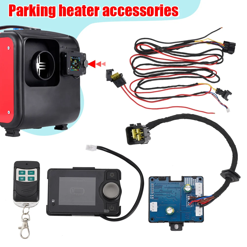 

12V&24V 5KW Bluetooth Motherboard/ Switch / Remote Control / Wiring Harness Air Diesel Parking Heater Accessory Set