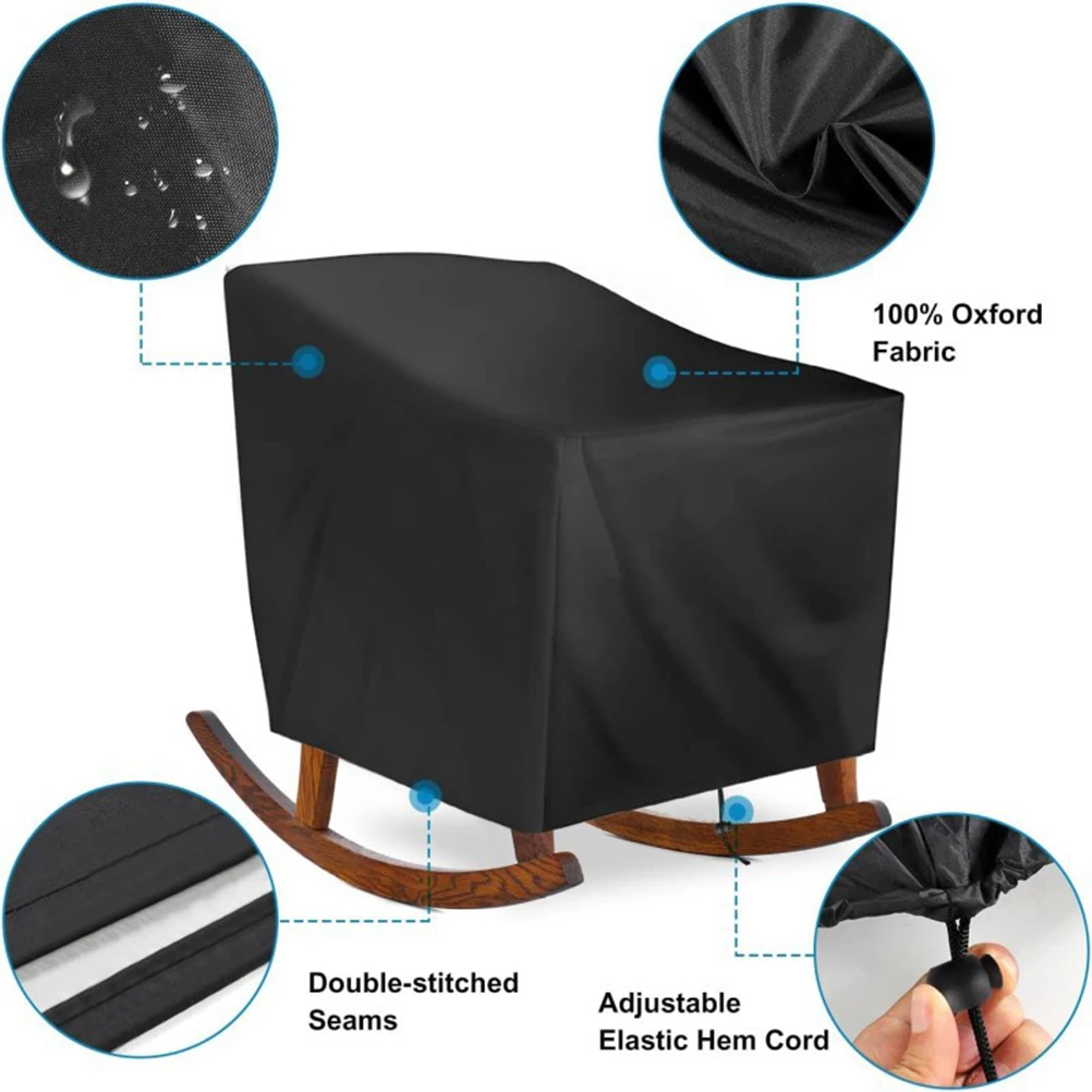 

Outdoor Furniture Cover Waterproof 210D Oxford Cloth Heavy Duty Patio Rocking Chair Covers Garden Supplies Protect Dirt Sun Rain