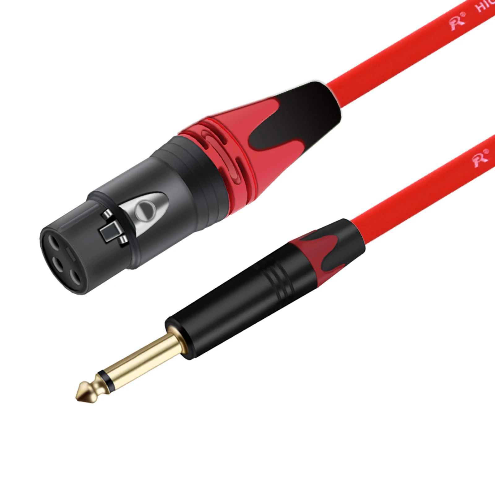 Gold Plated TS 1/4 Inch Male 6.35/6.5mm to XLR 3-Pin Microphone Mono 6.35mm to XLR Canon Patch Cord for AMP Amplifier Pro Audio