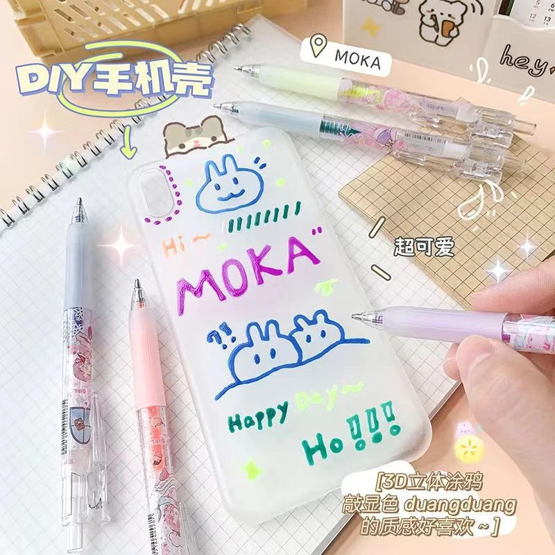 12 Colors 3d Three-dimensional Jelly Pen Phone Case  DIY Handbook Pen Color Markers Gift for Kids