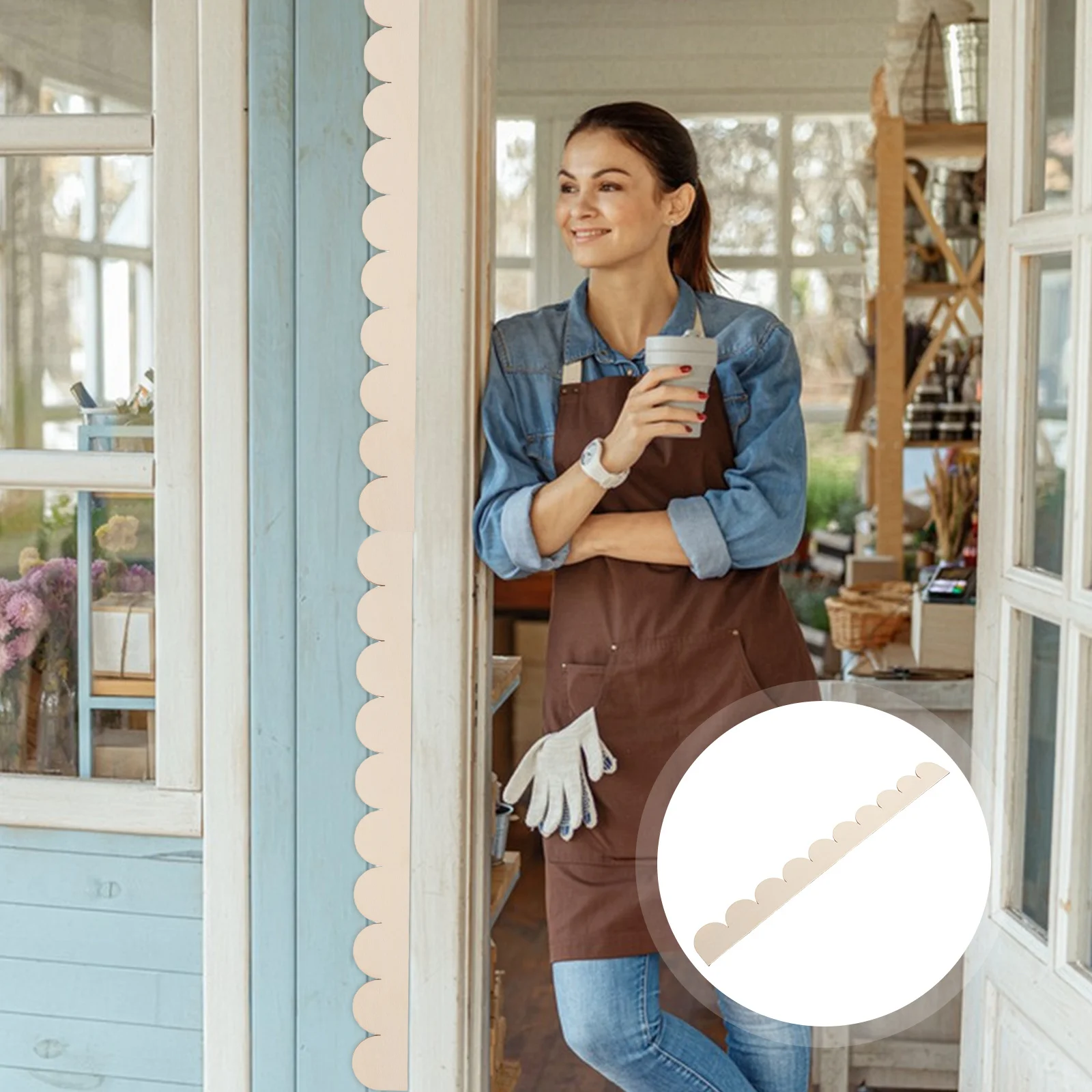 

20Pcs Unfinished Scalloped Wood Border Trim Door Frame Decor Cabinet Shelves Craft Scallop Edge Trim Home DIY Wood Molding