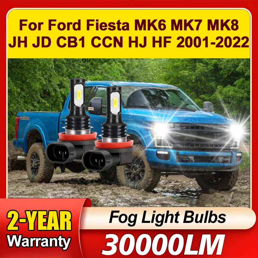 أضواء الضباب في السيارة يوم القيادة تشغيل ضوء 12 فولت 6000 كيلو الأبيض لفورد فييستا MK6 MK7 MK8 JH JD CB1 CCN HJ HF 2001-2022 مصابيح السيارات