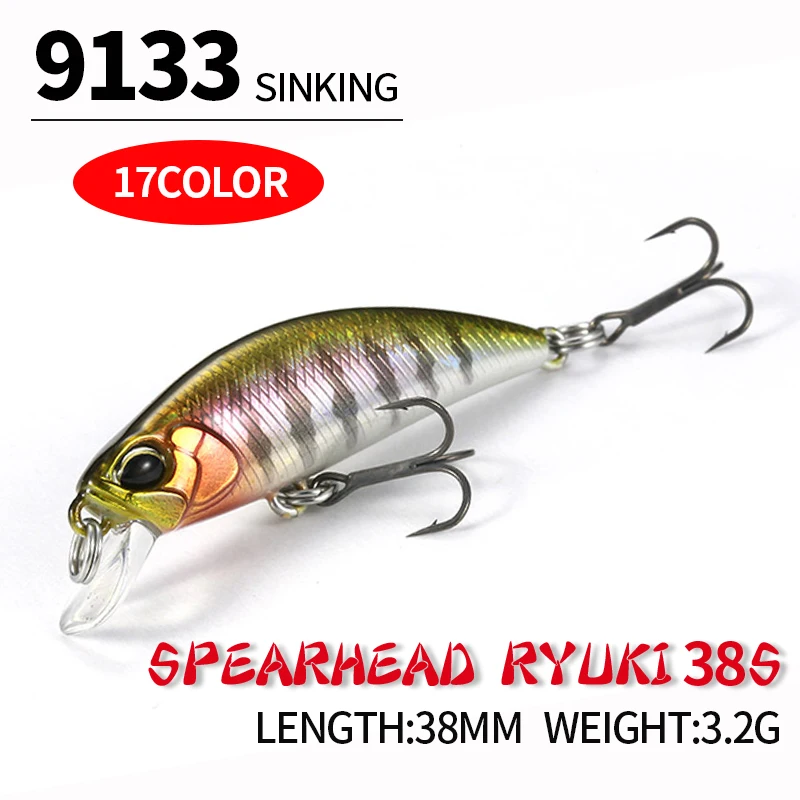 Imagem -02 - Japonês Isca de Pesca Mini Minnow Baixo Truta Wobbler Pesca Micro Isca Afundando Pesca Isca 38s 17 Peças 38 mm 3.2g