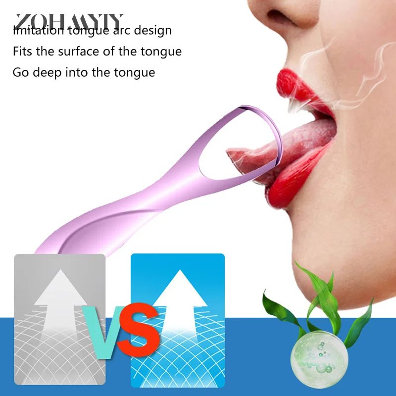 Tongue Scraper Cleaner Brush Bad Breath Removal Cleaning Stainless Steel Coated Tongue Toothbrush Oral Hygiene Care Tools