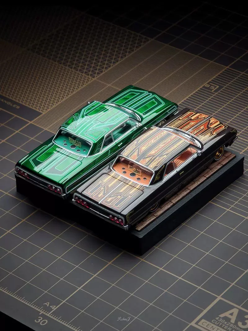 97M Model 1/64 Scale 1964 Impala SS Lowrider Bounce Car Alloy Car Model Classics Adult Souvenir Gift Static Display