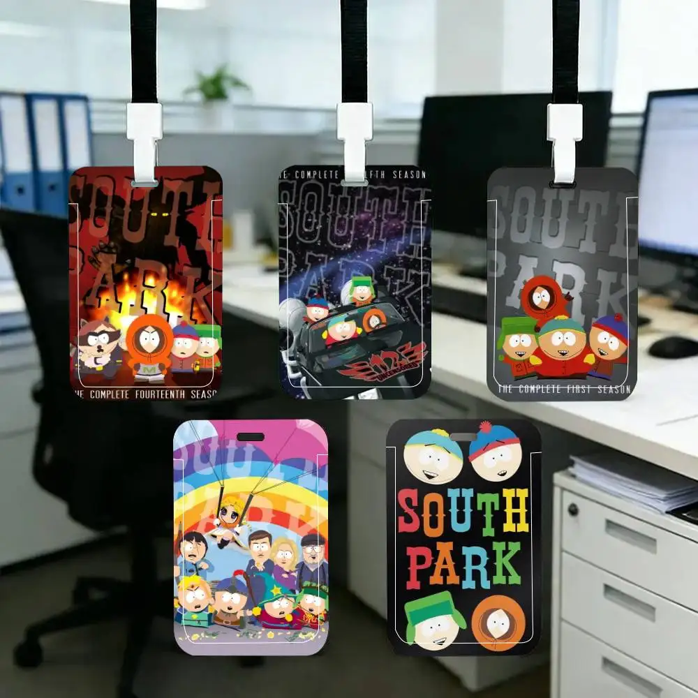 

S-South Park ID Card Holder Neck Strap Pendant Door Badge Holder Lanyards Keychain Work Credential Case Gift