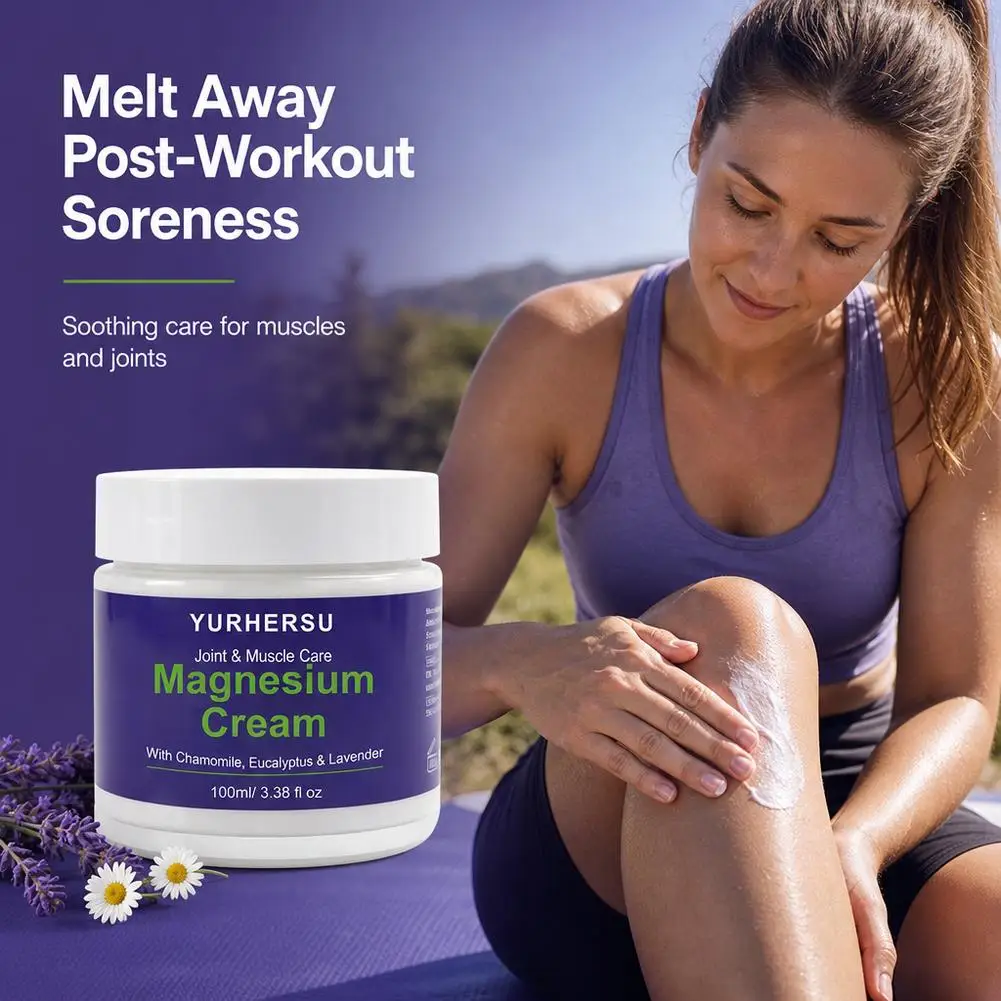 Magnesium Cream with Lavender & Tea Tree - Soothing Muscle Relief, Deep Hydration, Fast Absorption, Winter Recovery Care
