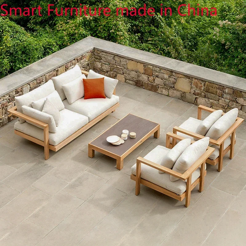 Customized teak outdoor sofas, homestays, hotels, outdoor leisure villas, old anti-corrosion wood courtyard sofas, furniture