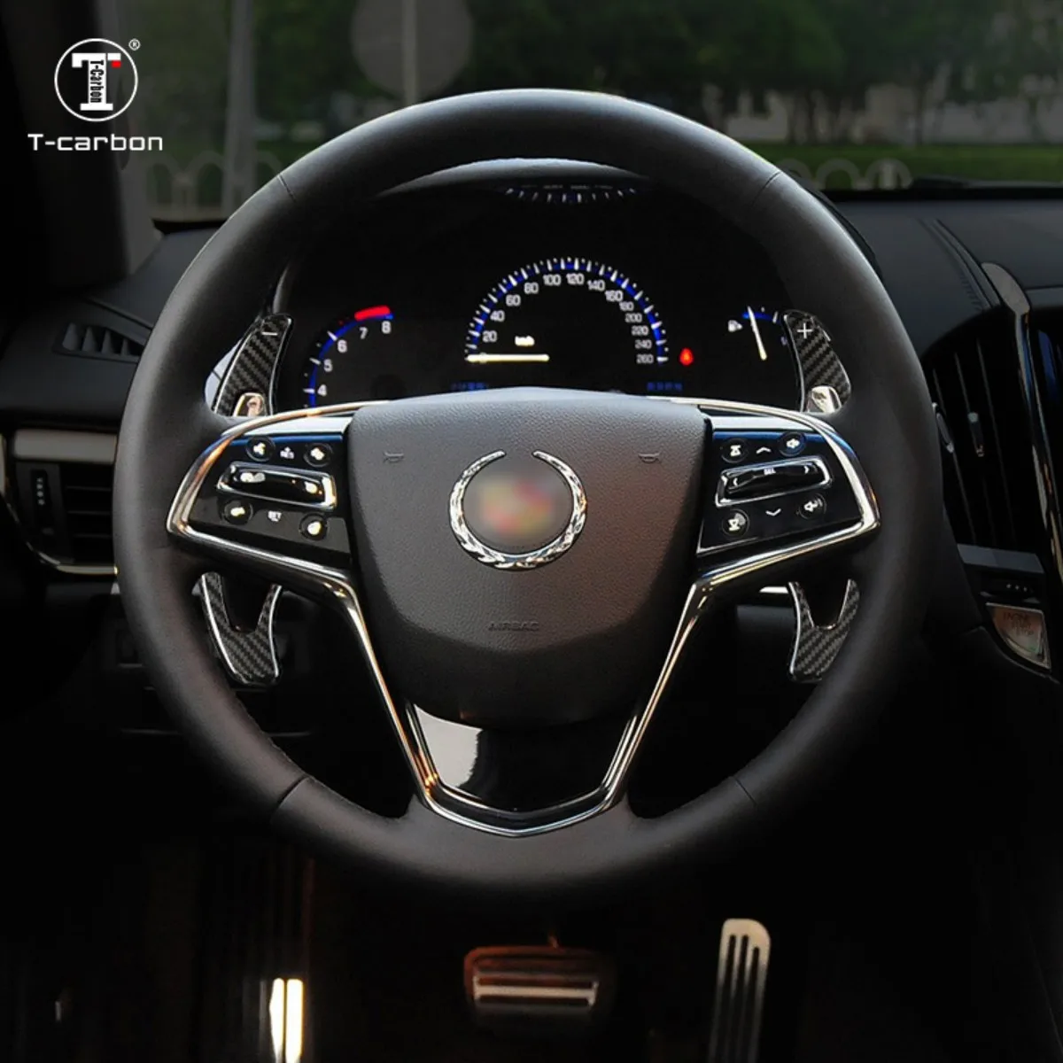 

Car Steering Wheel Shift Paddle Shifter For Cadillac XTS XT5 ATS ATS-L 40T 28T Carbon Fiber Paddle Shifters