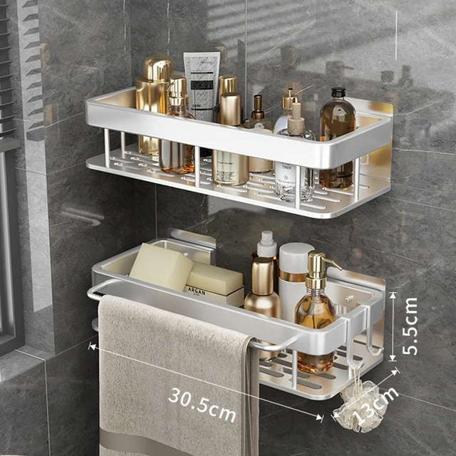 Bathroom Shelves Wall Mount Corner shelf Shampoo Towel Holder Kitchen Storage Rack Alumimum Bathroom Kitchen Accessories