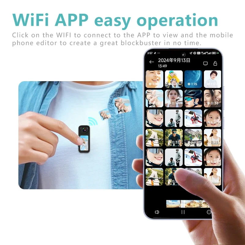 كاميرا الحركة الصغيرة كاميرا رياضية Bodycam عدسة دوارة Go WiFi Digital Pro Video Camara runcam فورية للتصوير الفوتوغرافي 10 11 12 13