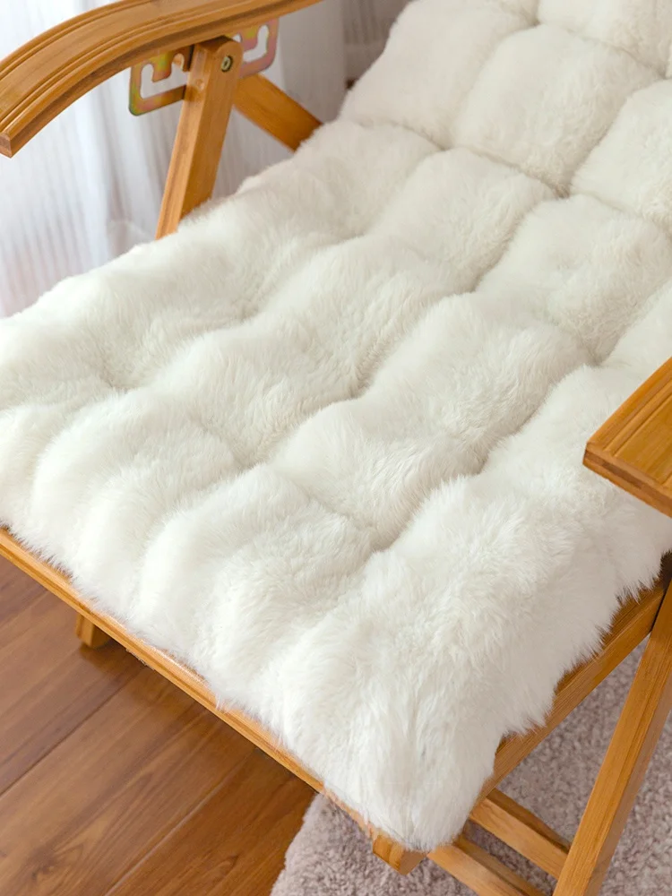 

Thiened Rabbit Fur Chair Pad Inteated Barest Lazy Chair Cuion Autumn Winter Universal Roing Chair Pad Home Fabric