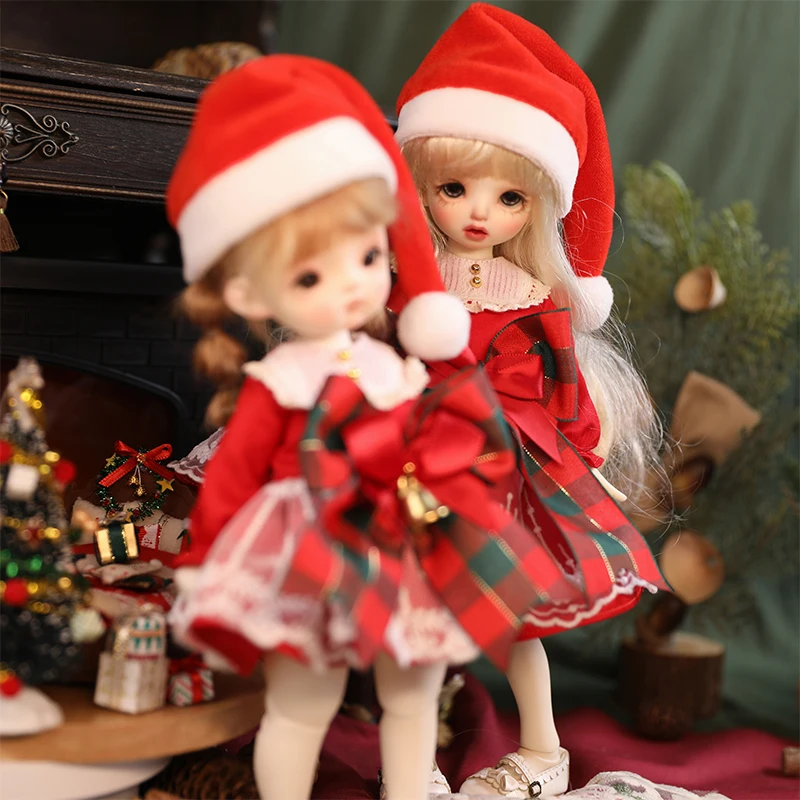 BJD doll clothes suitable for 1/6 blyth ob22-24 size cute doll clothes Christmas skirt clothes set doll accessories (2 points)