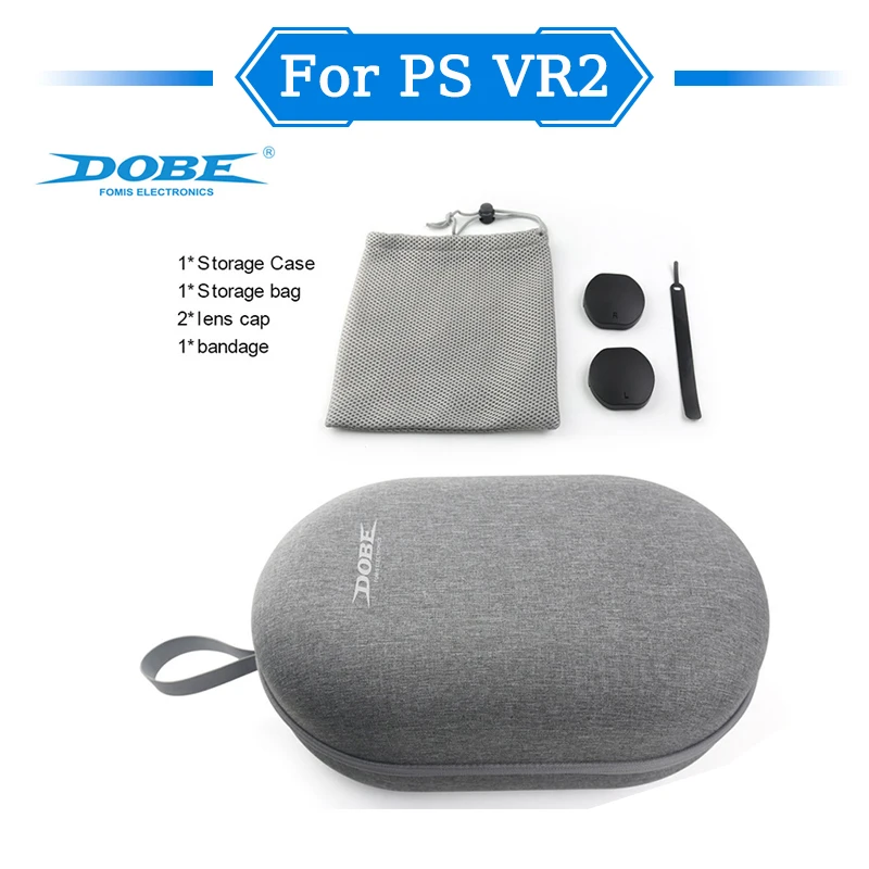 For PS VR2 storage bag set includes lens protection cover+storage bag+bandage to store VR helmet VR handle protection hard bag