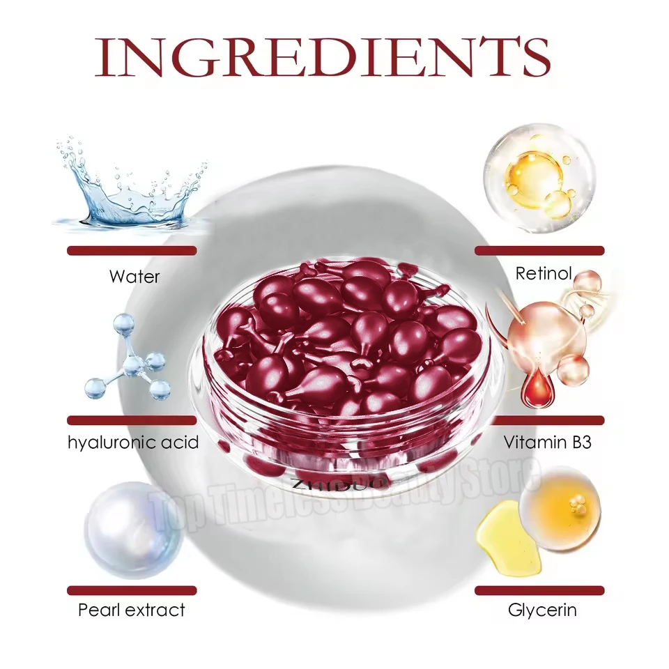 ريتينول كبسولات الوجه مصل إزالة التجاعيد مكافحة الشيخوخة تجديد الوجه ترطيب تبييض منتجات العناية بالبشرة الكورية