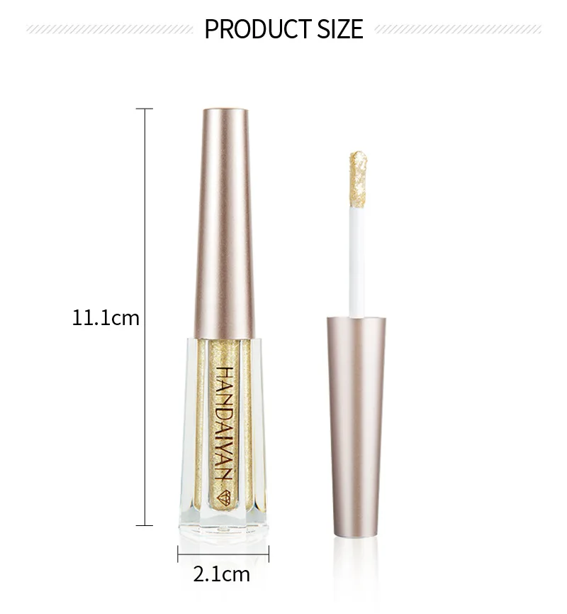 Eye Shadow Pearlescent Diamond Eye Shadow Liquid 12-color Sequins MakeUp Smooth Mini Fine Brush Eyeliner Shine And Head