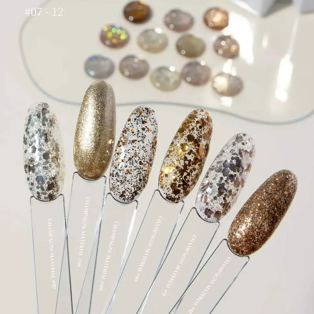 Golden Bling Glitter Gel Polish Nail Gel Varnish UV Soak Off Gellak Gelpolish Nail Art Design Primer Manicure Nails Gel Lacque