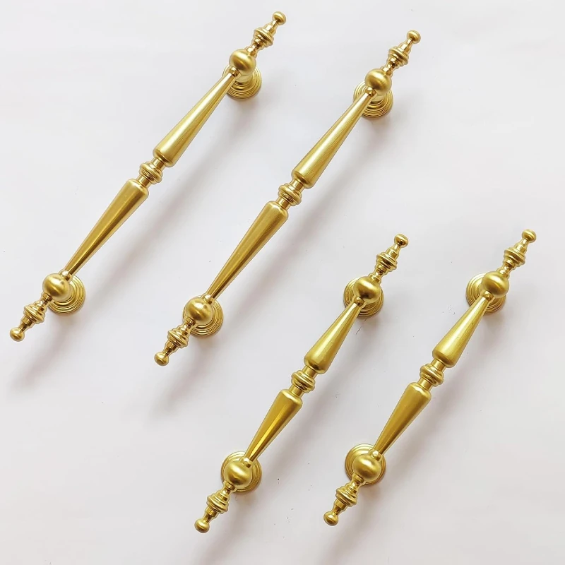 Single-Hole Drawer Knob Copper Brushed Wardrobe Cabinet Door Pull Handle Solid Furniture Hardware Dressing Table Cupboard Handle