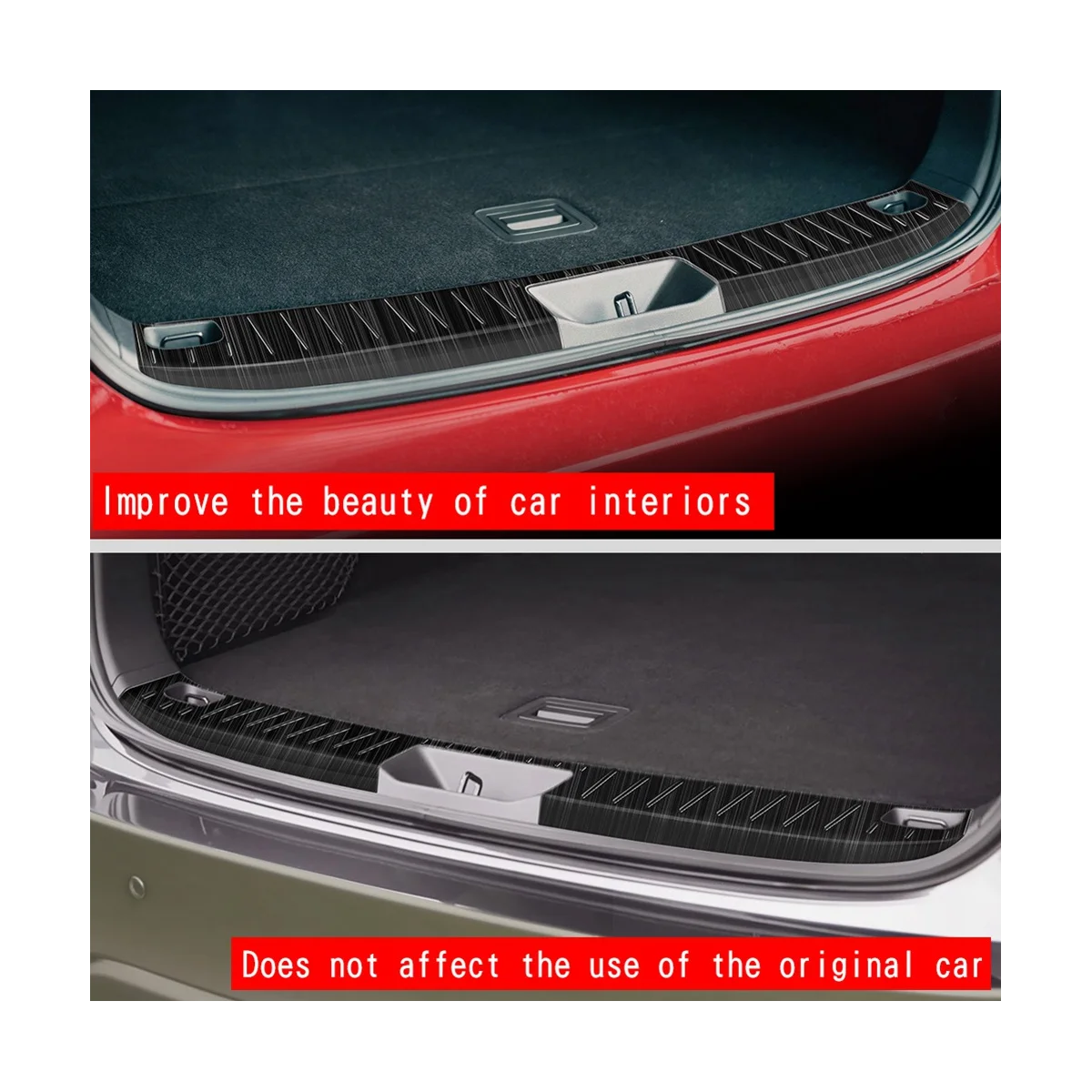 Car Rear Bumper Built-In Rear Guard Trunk Anti-Scratch Guard Car Accessories for Mazda CX60 2022 2023 Silver 2PCS