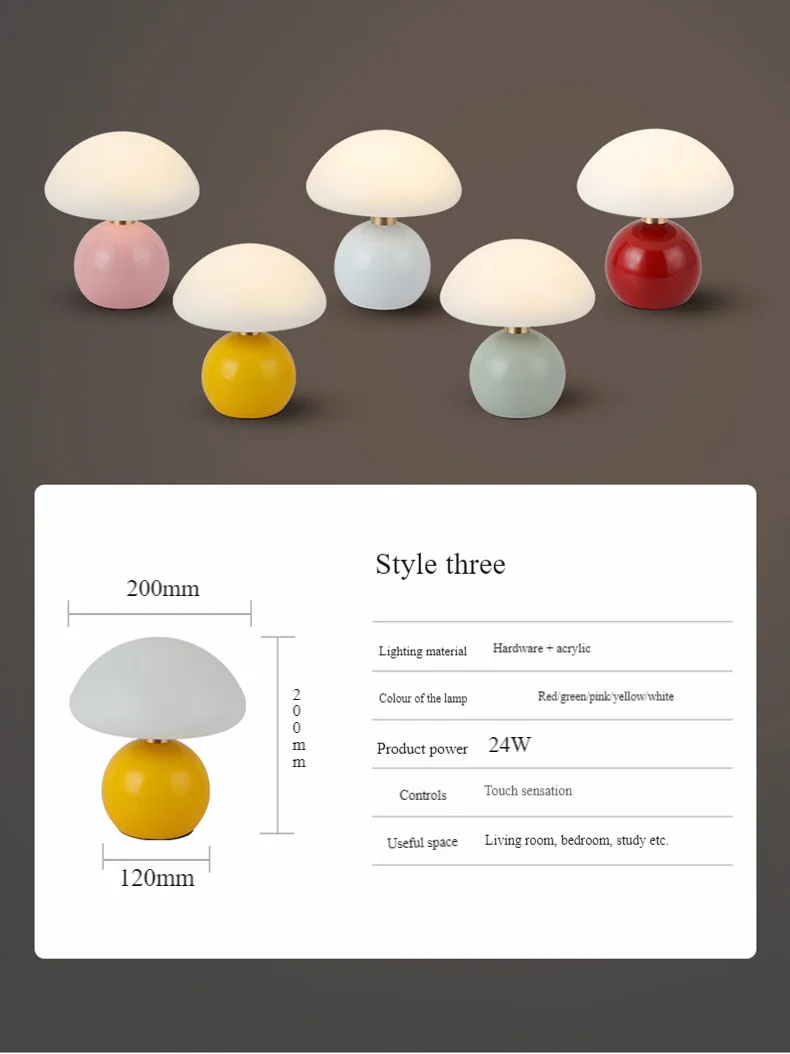 Stylish Mushroom Night Light 3 Color Modes 10 Dimmable Levels Soft Lighting for Bedroom Decoration Home Office