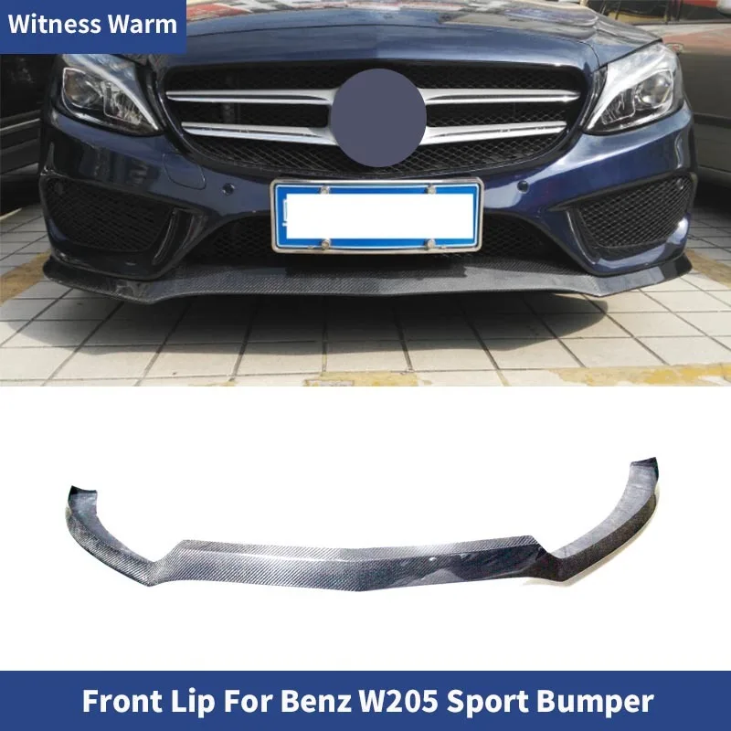 Carbon Fiber Front Bumper Lip Splitters for Mercedes-benz c Class W205 C180 C200 Sport Bumper Coupe Sedan 2014 - 2018