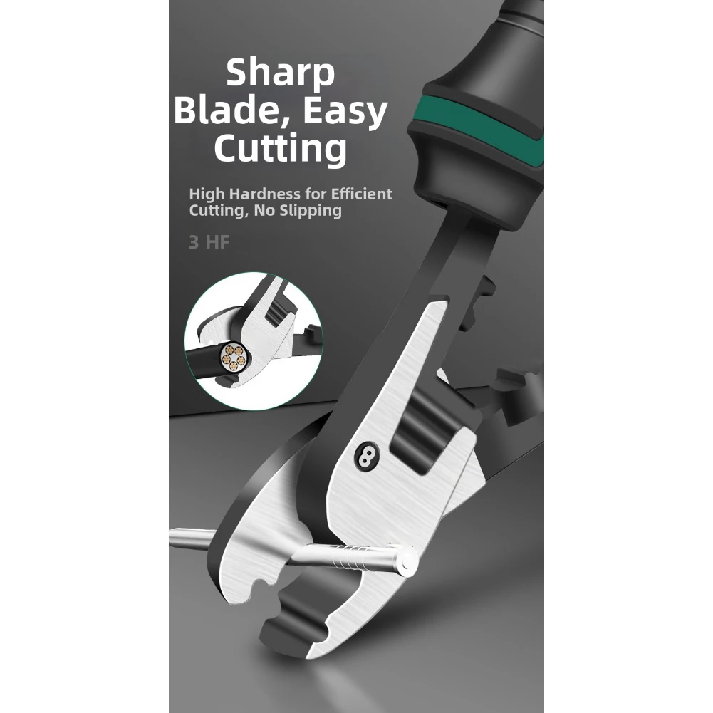 

1 шт. кабельный резак с резиновым покрытием, многофункциональный ультра-тихий кабельный резак 6/8/10 дюймов, ручной инструмент для электрика