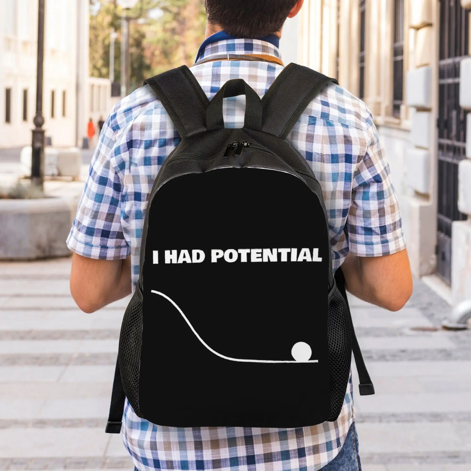 

Back to school season I Had Potential Sarcastic Rucksack College Student Solid Backpack