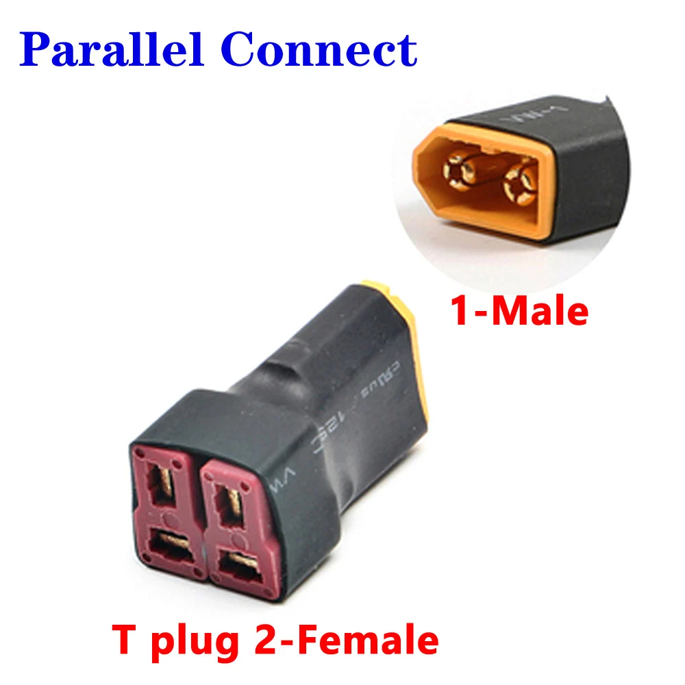 XT60 XT90 / T plug 2 Male to 1 Female / 1-Male to 2-Female Connector Parallel Adapter for Car Plane Heli Lipo Battery ESC