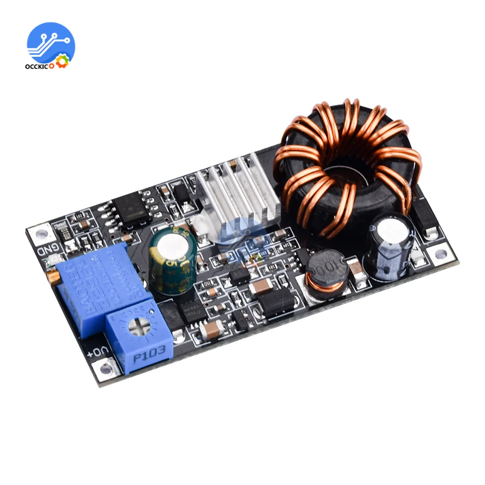 DC-DC 2.7-20V to 4.5-20V Low Voltage Adjustable Step Up Converter Boost Constant Current Synchronous Rectifier Power Module 30W