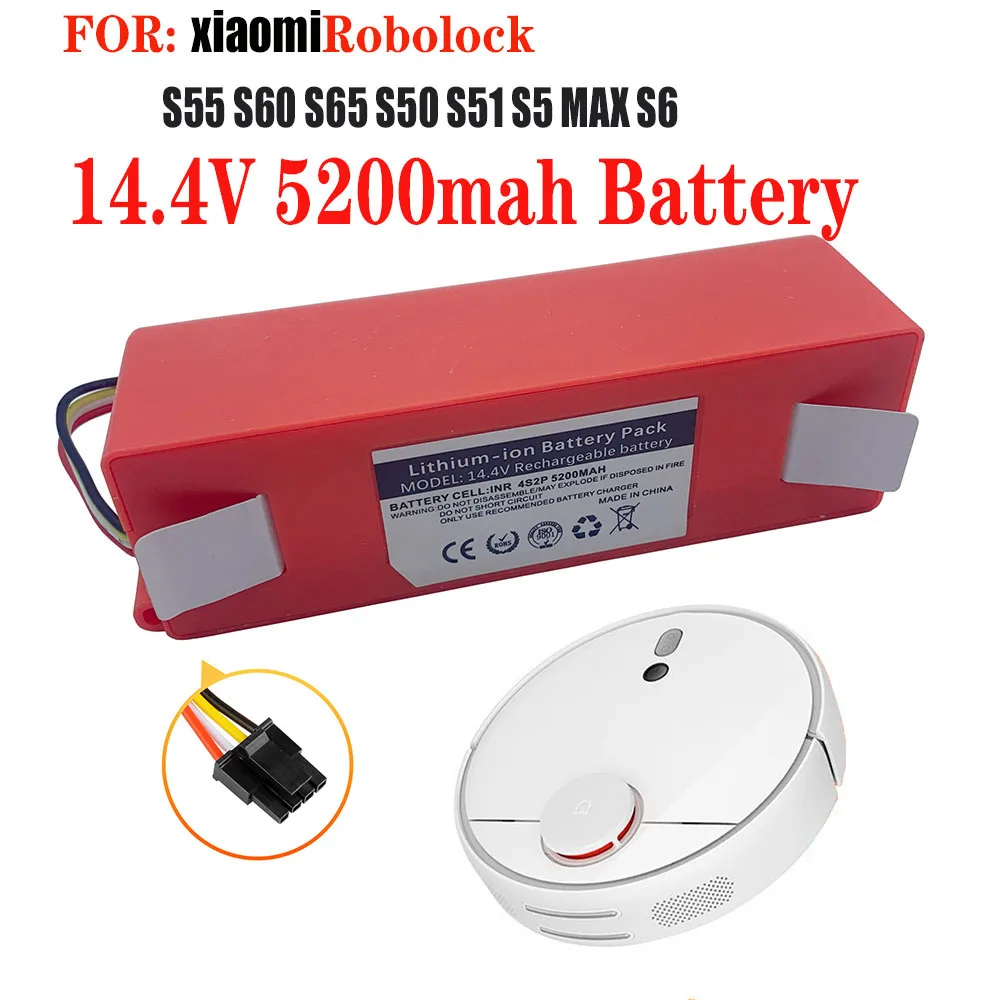 

Robotic Vacuum Cleaner Replacement Battery FOR Xiaomi 14.4V Robot Roborock S50 S51 S55 Accessory Spare Parts Li-ION Battery