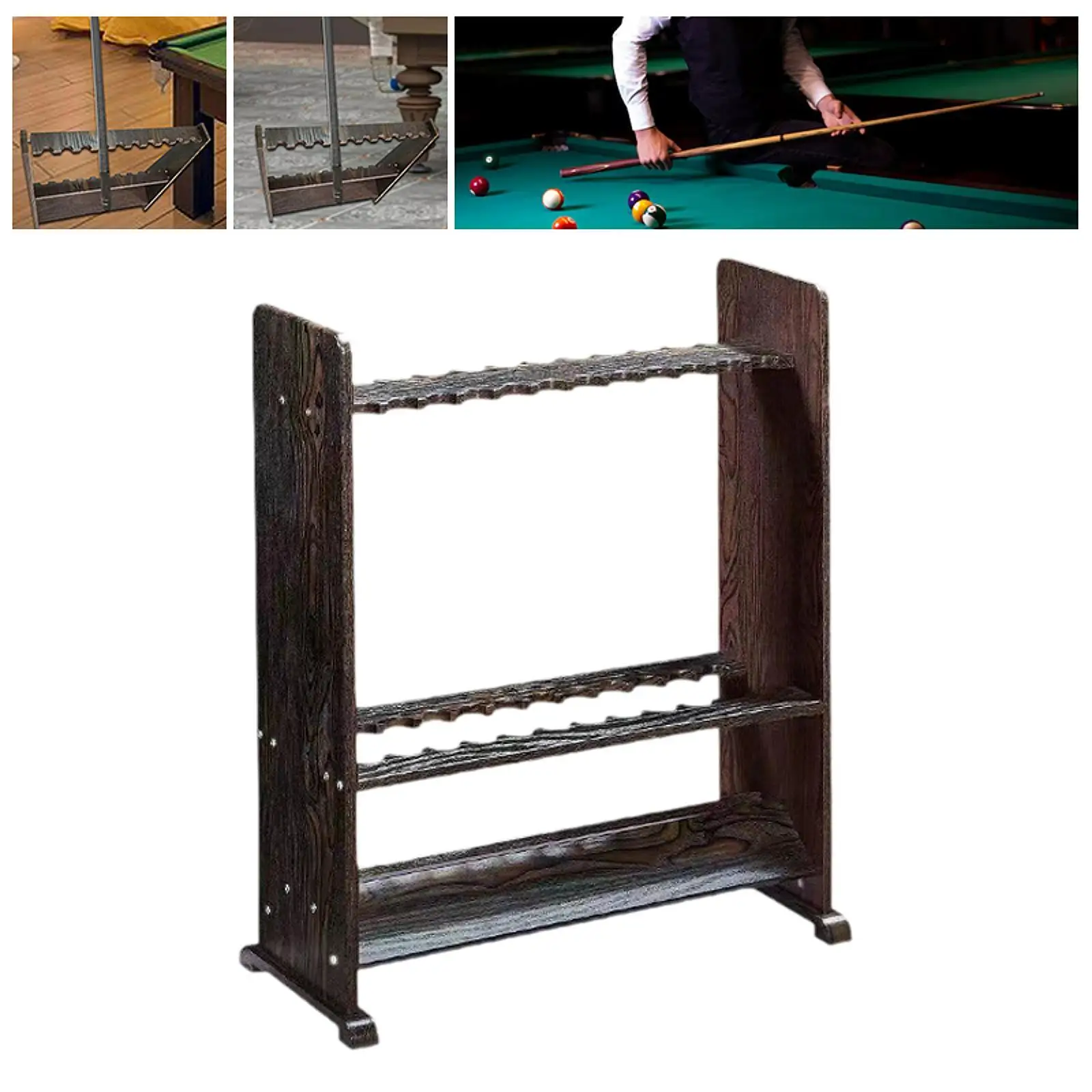 Pool Cue Holder Portable Billiard Pool Cue Rack Pool Cue Accessories for Game Room Playroom Indoor Billiard Player Organization