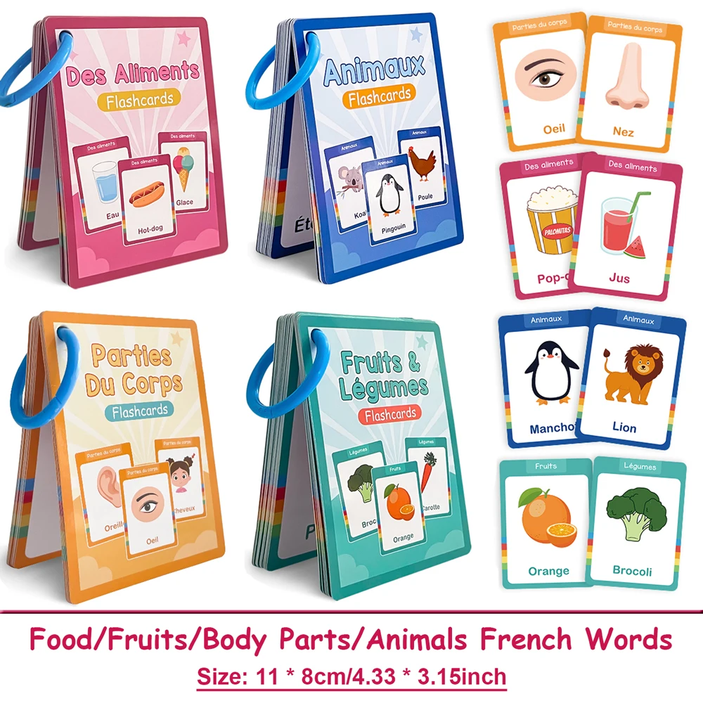 

Еда/животные/фрукты/детали тела, французские слова, обучающие карты для детей, навыки раннего языка, занятия в классе, игры на память
