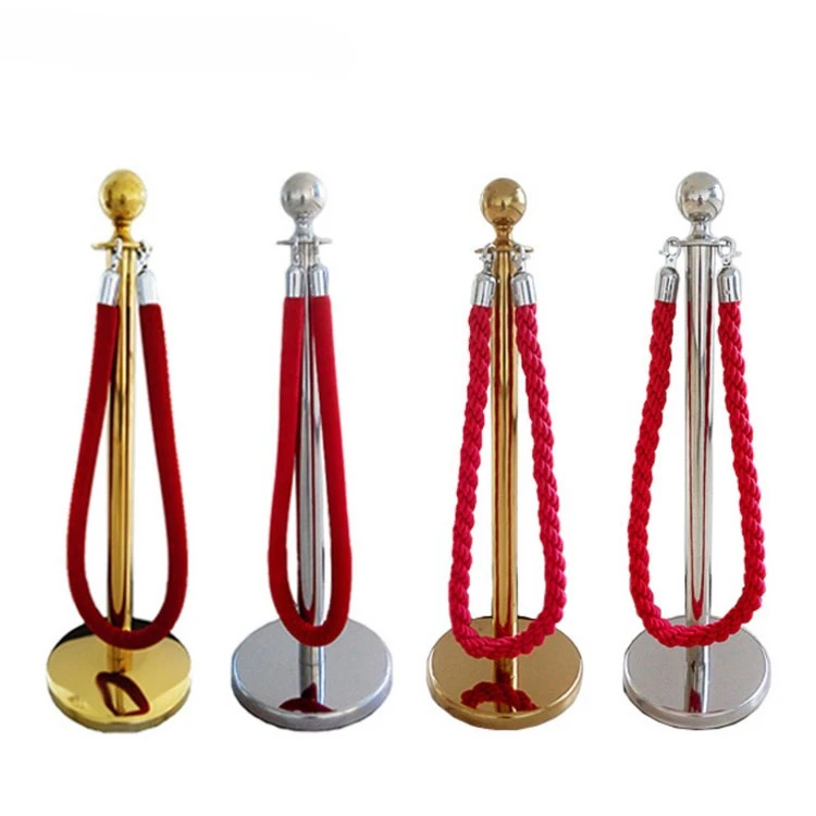 Museum Exhibition Obstacles and Ropes 1.5M Hotel Concierge Activities Isolation Red Velvet Rope Obstacles Red Rope
