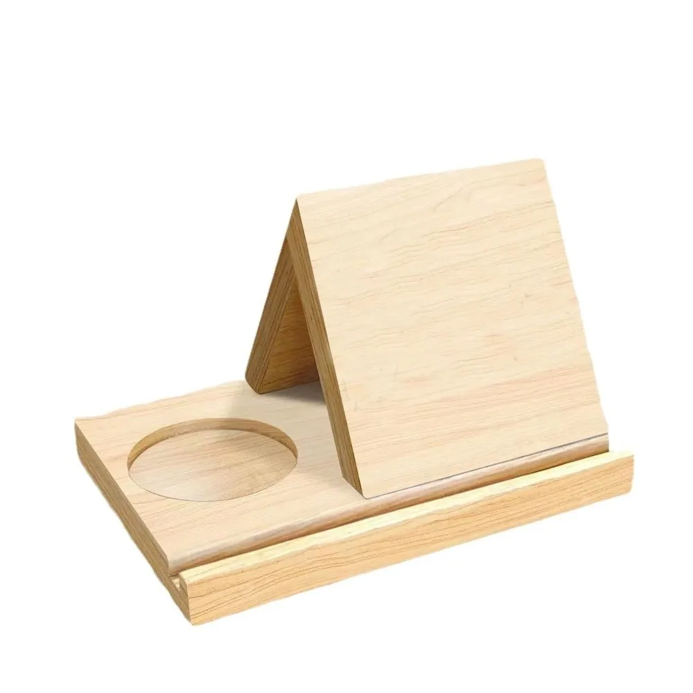 Multi-Functional 2 in 1 Wood Book Stand Reading Book Coffee Organizer Triangle Reading Stand Office